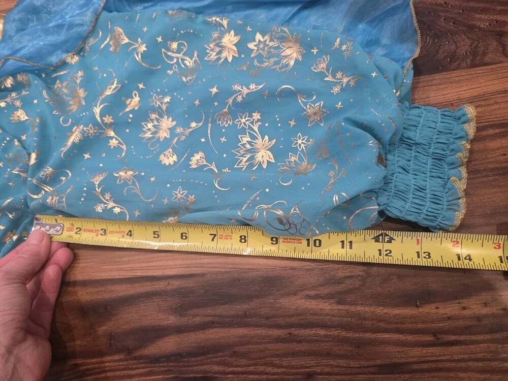 Disney Store Princess Jasmine Aladdin Costume Set Sz 3T Gold Foil Detail - Picture 11 of 13